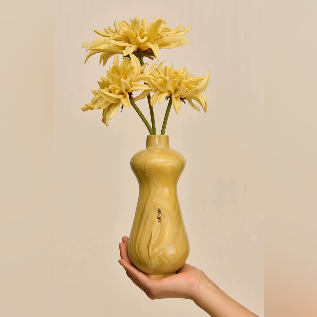 Cult Gaia Yellow Swirl Resin Clutch
